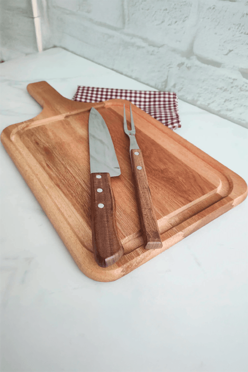 Conjunto de Churrasco Polywood em Aco Inox 3 Pecas