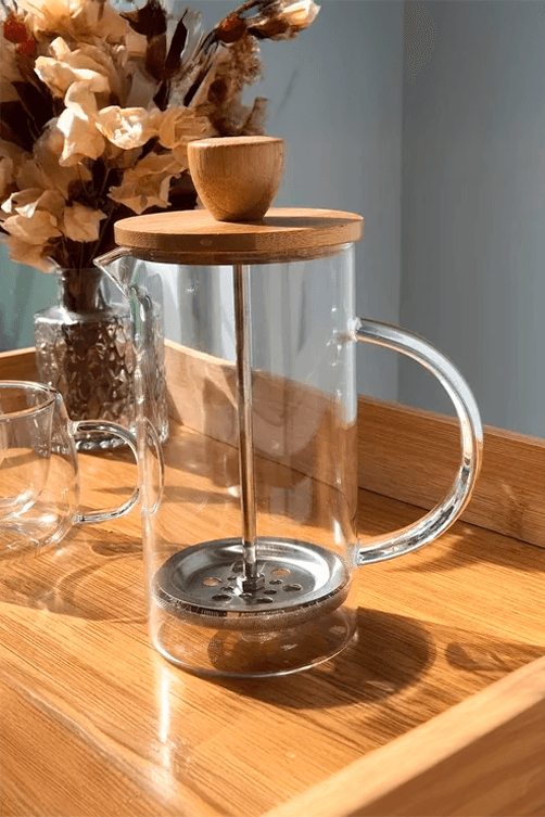 Cafeteira Prensa Francesa em Vidro Borossilicato com Tampa