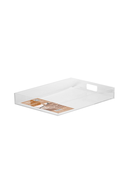 Bandeja com Alça Cristal 44x32x6cm