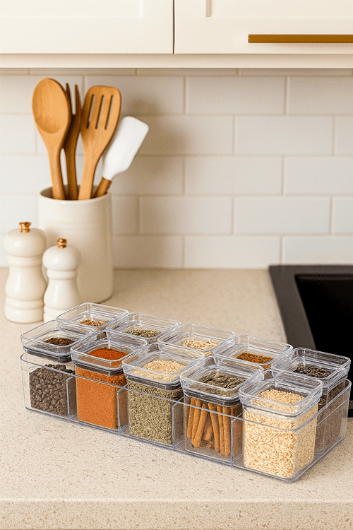 Kit Organizador de Condimentos Lumini com 13 peças