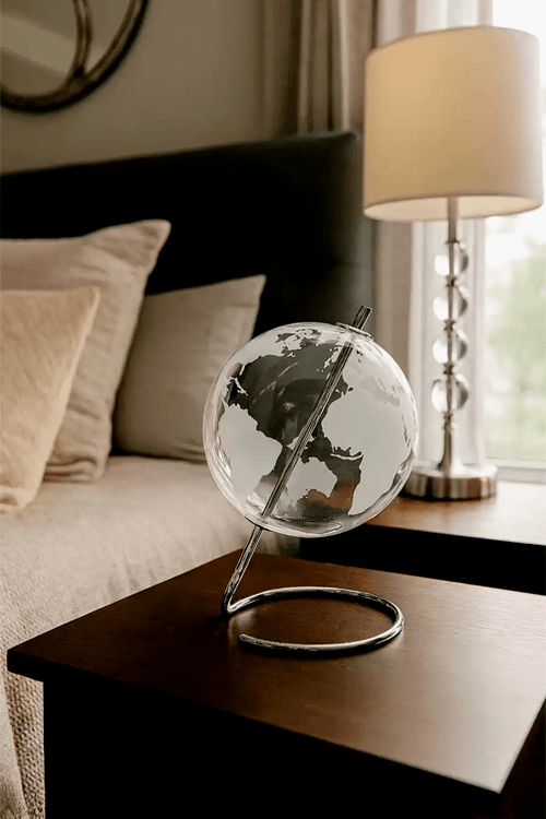 Globo Terrestre Decorativo Giratório Clear