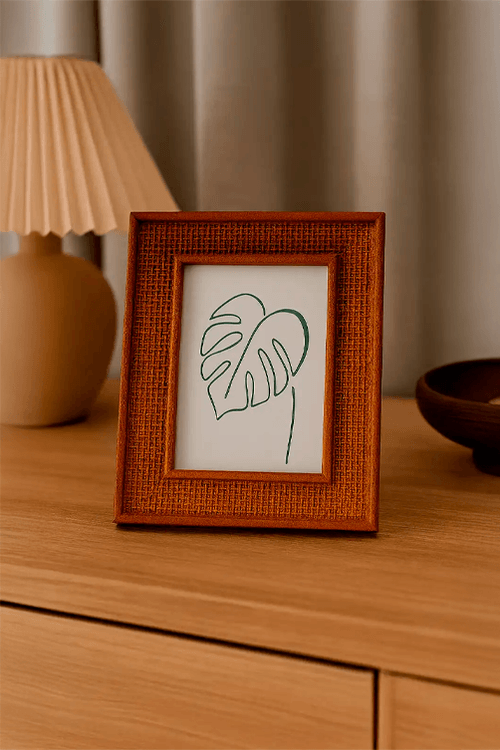 Porta Retrato Mdf Trançado Caramelo 10x15cm