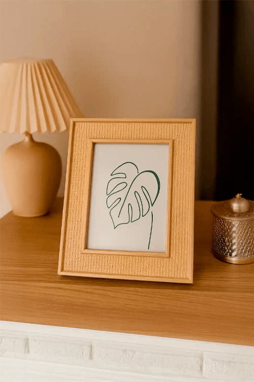 Porta Retrato Mdf Trançado Palha 10x15cm