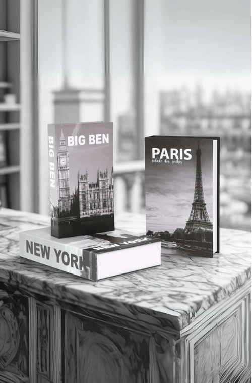 Livro Decorativos New York & Europa 3 Peças Sortido