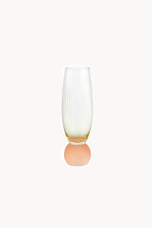 Taça de Champanhe Amarela com Base Laranja Fosca 210ml