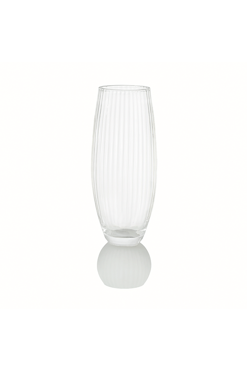 Taca de Champanhe com Base Branca Fosca 210ml