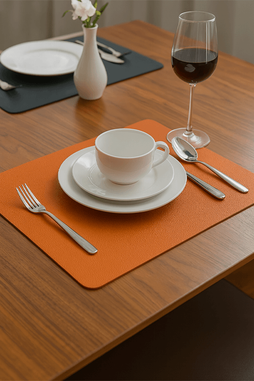 Lugar Americano Premium Dupla Face em Pvc Caramelo e Preto