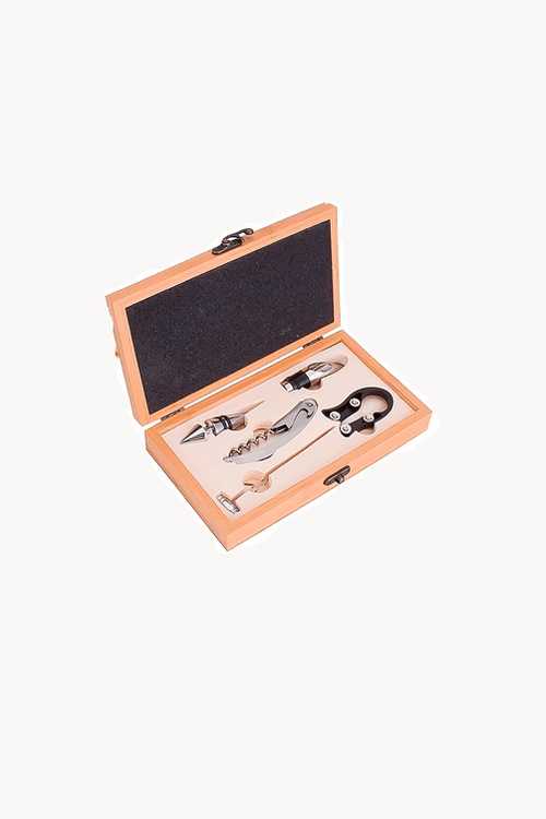 Kit Acessórios para Vinho Aço Inox 5 Peças