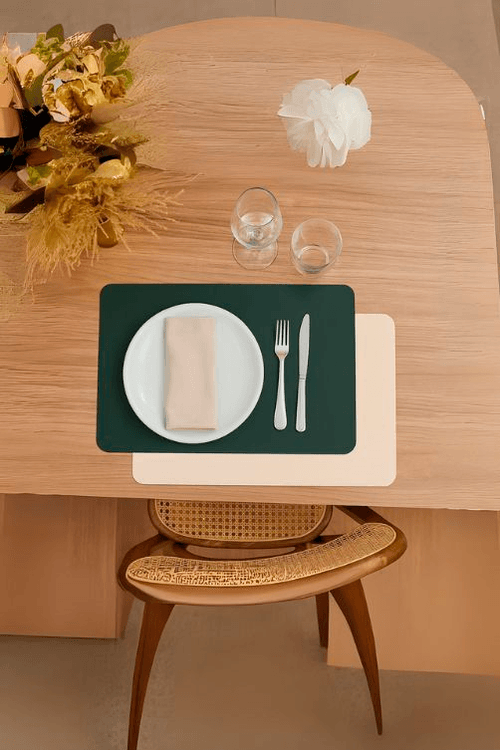 Lugar Americano Premium Dupla Face Verde e Branco