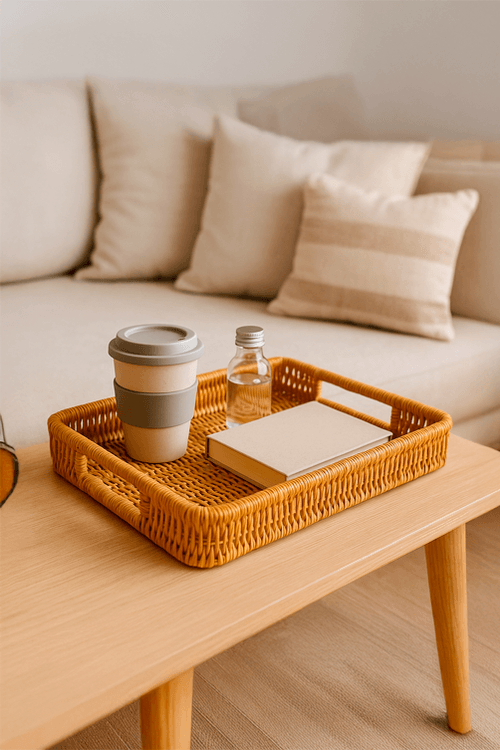 Bandeja Decorativa em Rattan