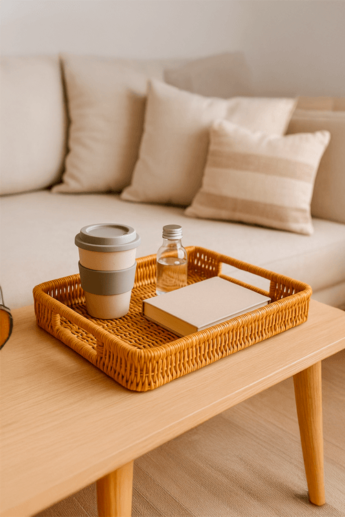 Bandeja Decorativa em Rattan