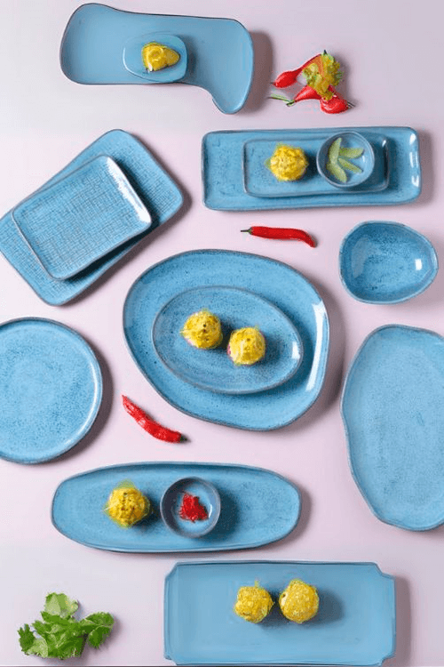Prato de Sobremesa Oval  Orgânico Breeze em Stoneware