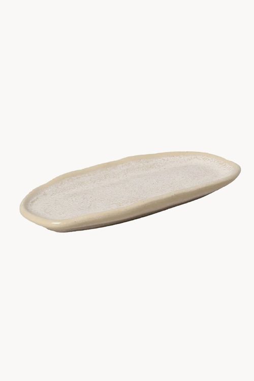 Travessa Oval Orgânico Latte em Stoneware