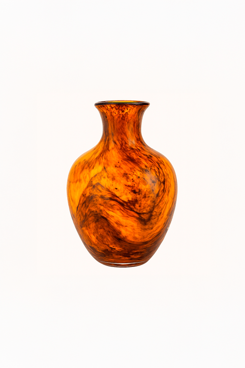 Vaso de Vidro Murano Marrom 12,5x20,5cm
