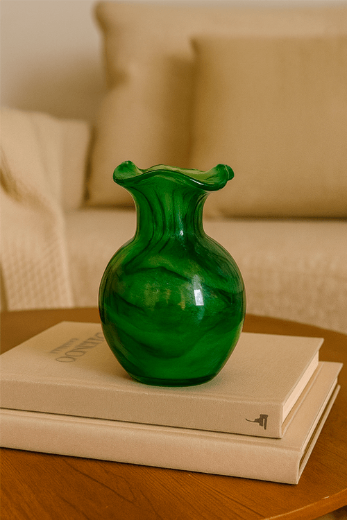 Vaso de Vidro Murano Verde 12x16cm