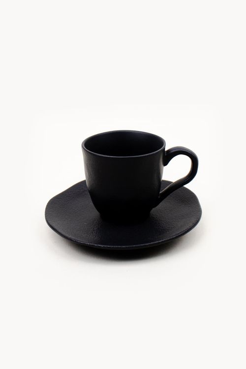 Xícara Café Orgânico Preto Matte em Stoneware 75ml