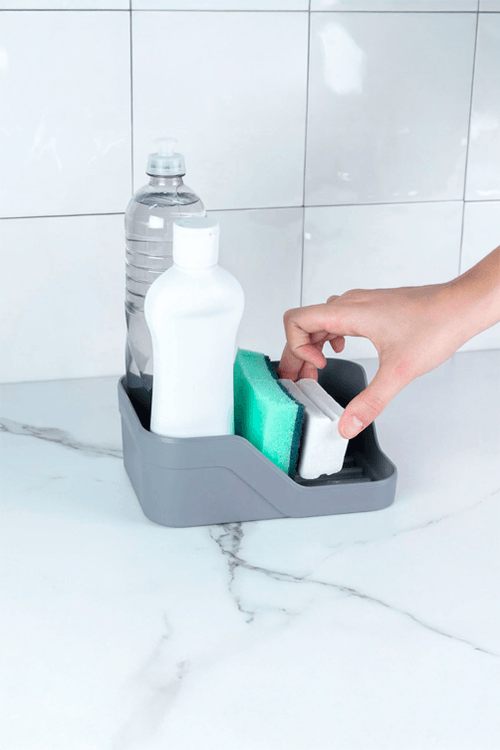 Organizador de Pia Trium Duplo Cinza