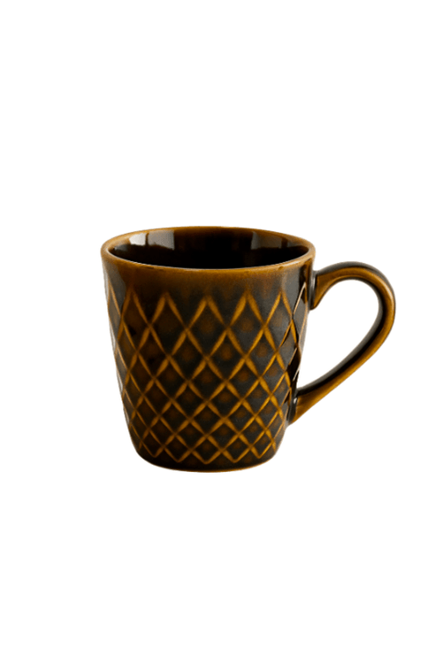 Caneca Geometrix Cerâmica Verde Escuro 345ml