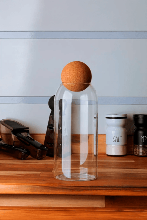 Pote com Tampa Esfera Rolha Clean 1,1L