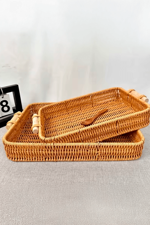 Bandeja Retangular Grande Multiuso Rattan