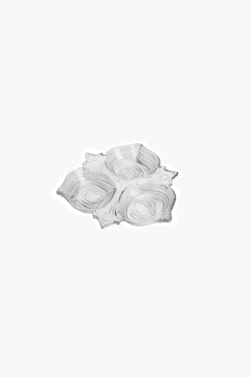 Petisqueira de Cristal com 3 Divisórias Vintage