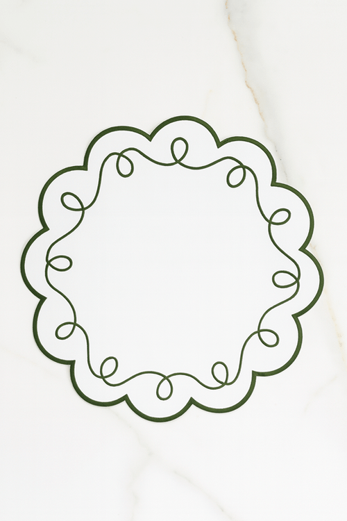 Jogo Americano Nylon com Bordado Verde