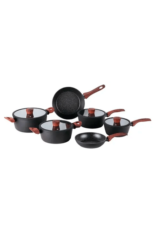 Jogo de Panelas Antiaderente Ceramic Life 6 Peças Preto