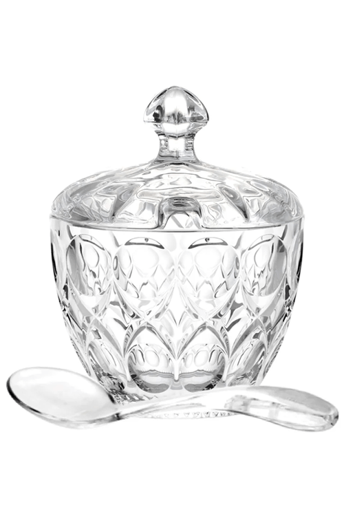 Açucareiro Berlin De Cristal 210ml Com Colher