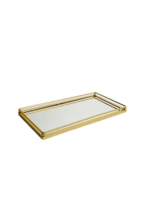 Bandeja Minimalista Decorativa Gold em Metal