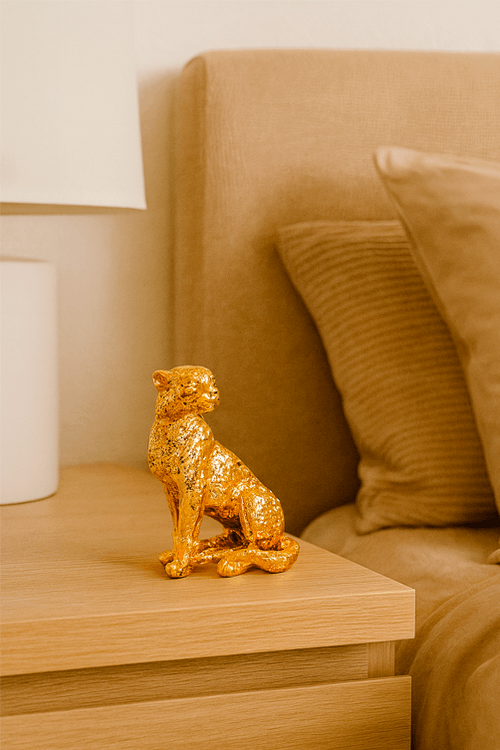 Escultura Leopardo em Poliresina