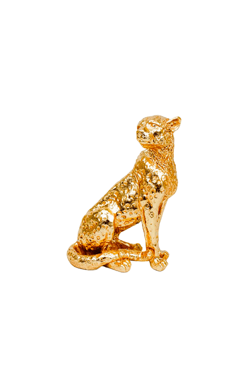 Escultura Leopardo Sentado em Poliresina
