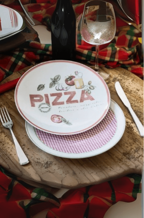 Prato Raso Milano em Porcelana Decorada de Pizza