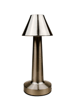 Abajur Futurista Prata com Led em Aco Inox