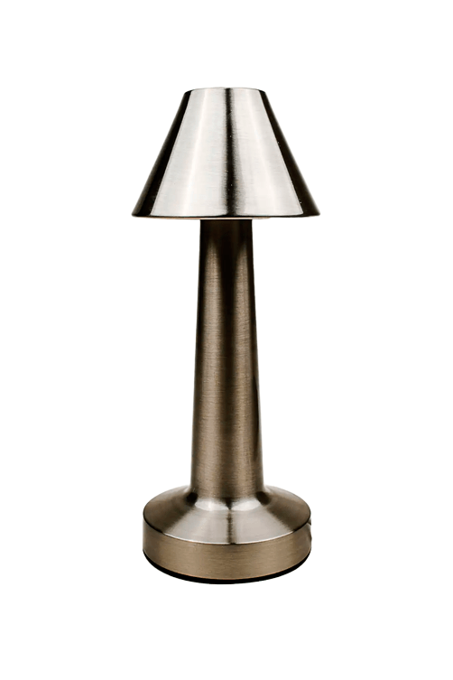 Abajur Futurista Prata com Led em Aco Inox