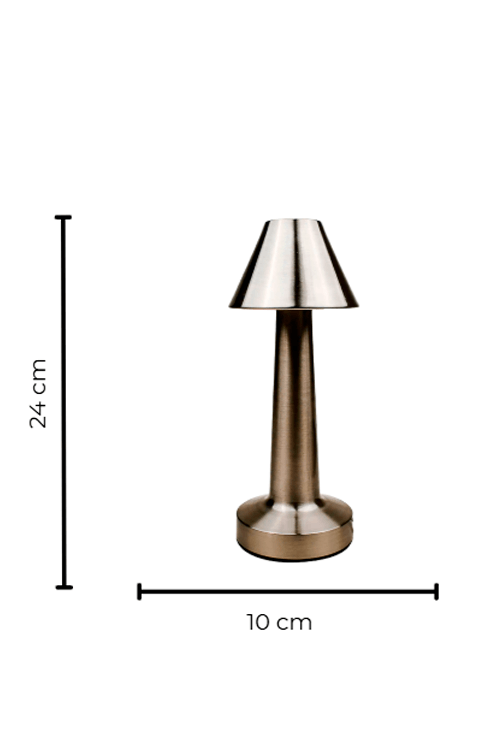 Abajur Futurista Prata com Led em Aco Inox2