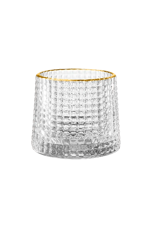 Copo Baixo em Vidro com Filete Dourado 180ml