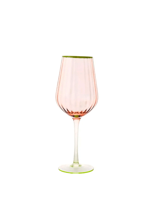 Taça de Vidro Apricot com Base Verde 500ml
