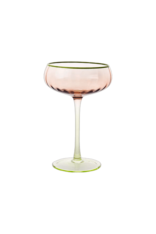 Taça Martini de Vidro Apricot com Base Verde 160 ml