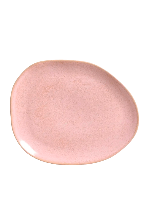 Prato Raso Oval Organico Litchi em Ceramica