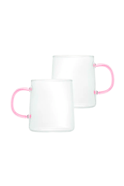 Conjunto Alca Rosa de Canecas em Vidro 320ml