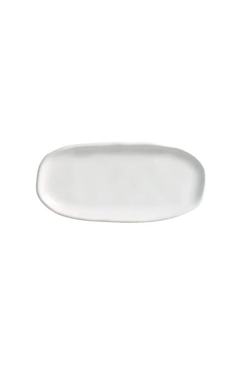 Mini Travessa Oval Rasa Organico New White em Stoneware