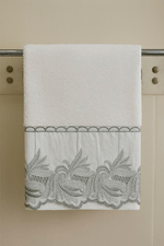Toalha de Lavabo Bordado Divers Prata