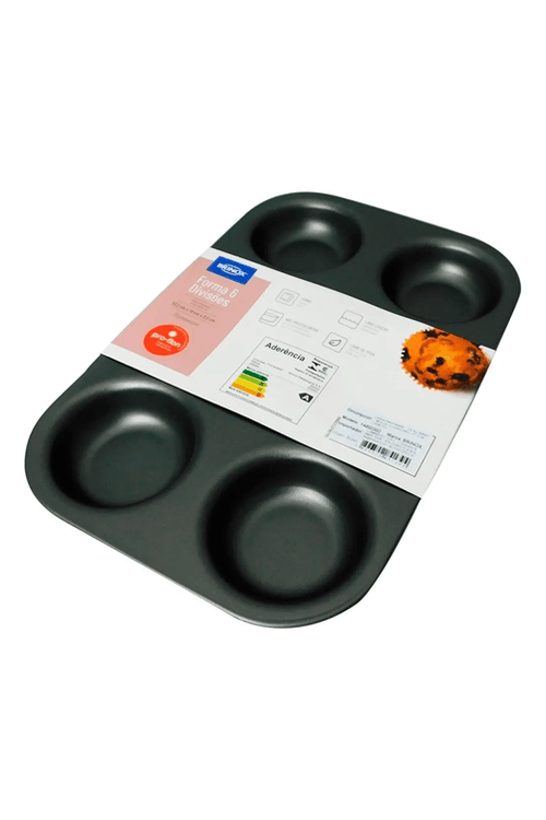 Forma para Muffins e Cupcakes 6 Divisões