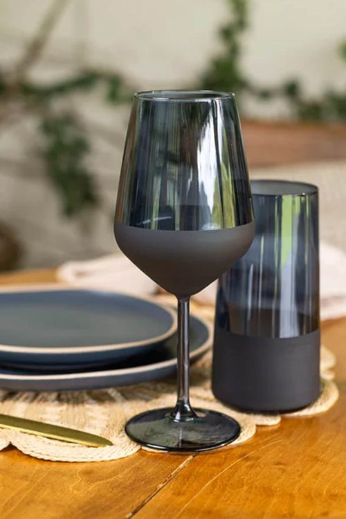 Taça Duo Preto em Vidro 490ml
