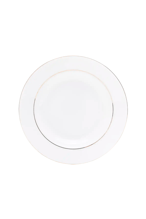 Aparelho de Jantar Monaco com Borda Dourada em Porcelana 42 Pecas