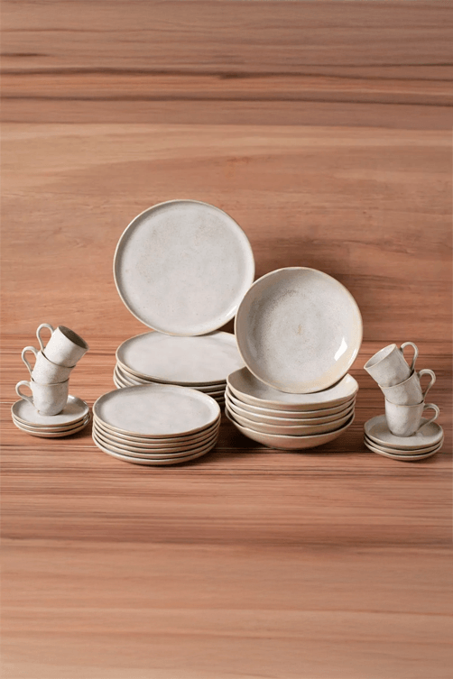 Aparelho de Jantar Stoneware 30 Pecas Bio Latte