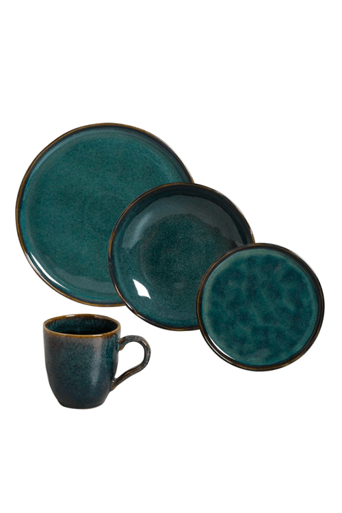 Aparelho de Jantar Stoneware 16 Peças Bio Oceano