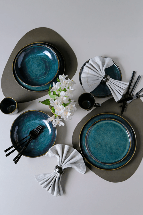 Aparelho de Jantar Stoneware 16 Peças Bio Oceano