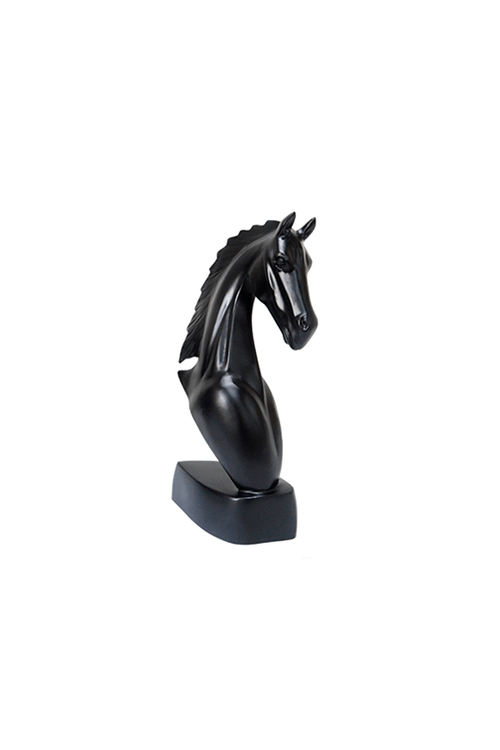 Escultura de Cavalo Raio Pequeno Preto