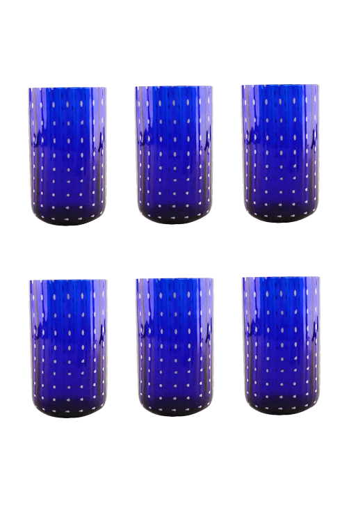 Conjunto de Copos Azul em Vidro 6 Pecas 400ml1